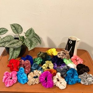 Bundle of 24 Multicolored Velvet Scrunchies NWOT!